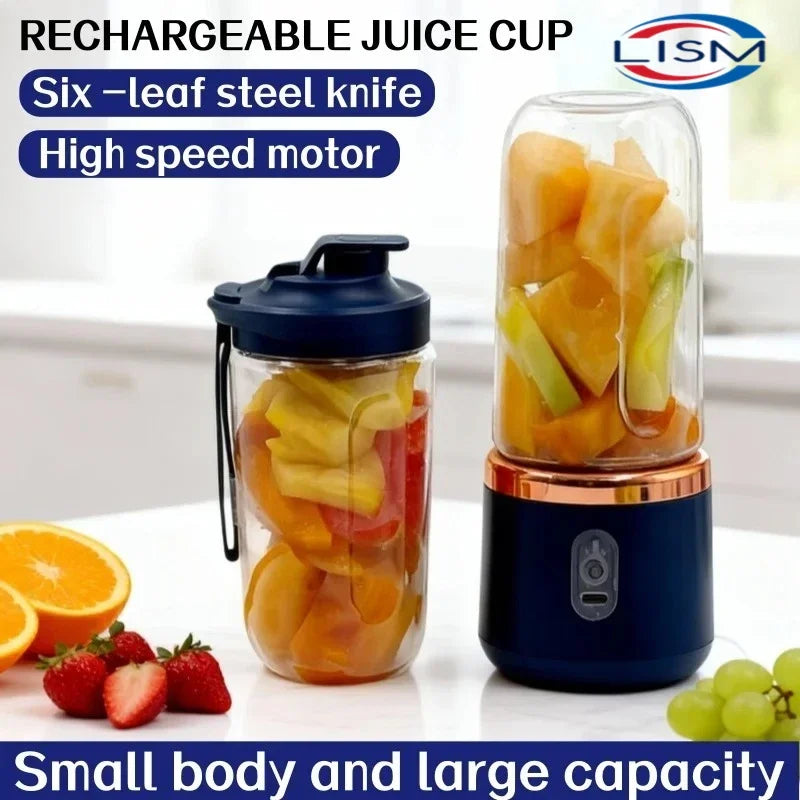 Licuadora Portátil USB 400ml con 2 Vasos Recargable