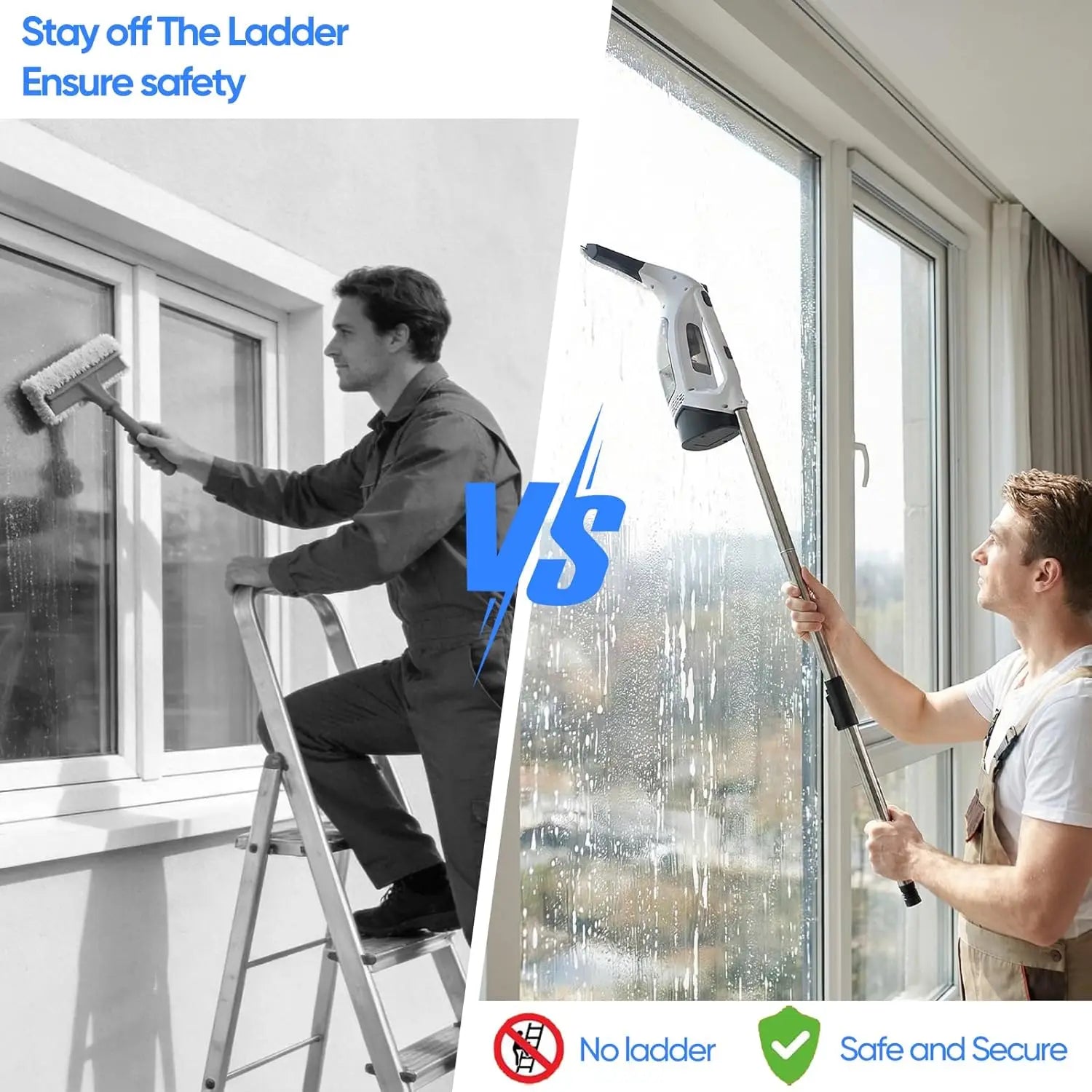 Limpiador de Ventanas Eléctrico Multifuncional Inalámbrico, Recargable, Automático y Portátil