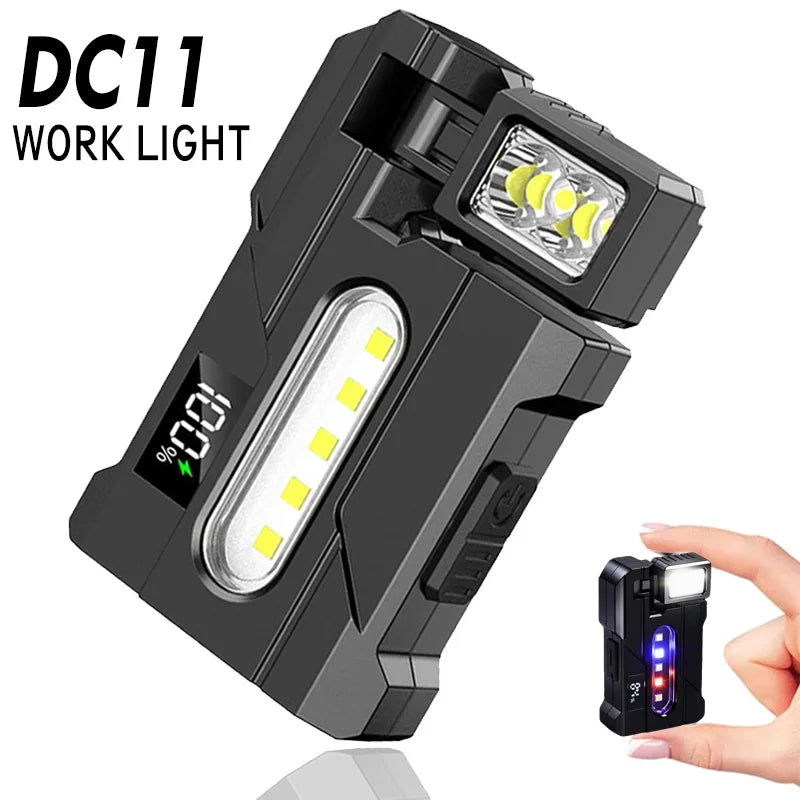 Mini Linterna Multifuncional con Clip Magnético Recargable EDC
