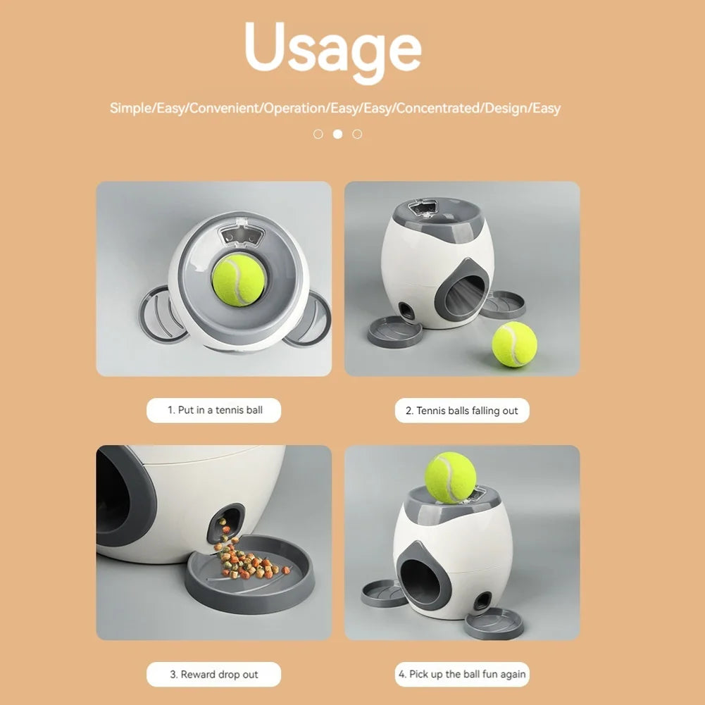 Lanzador automático de pelotas para perros, alimentador para mascotas, divertido lanzamiento inteligente, máquina de pelotas de tenis para perros pequeños y medianos, suministros