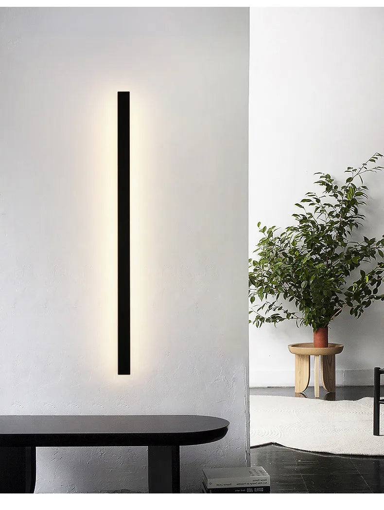 Lámpara de pared impermeable para exteriores, lámparas de pared para jardín, luces LED, fondo de TV nórdico moderno para sala de estar, IP65, arandela de pared de 110/220v