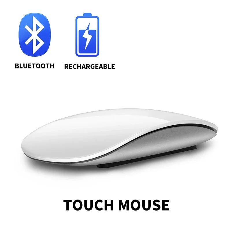 Ratón inalámbrico Bluetooth mejorado para ordenador, recargable, táctil, delgado, ergonómico, de modo dual, silencioso, para Apple Macbook Air