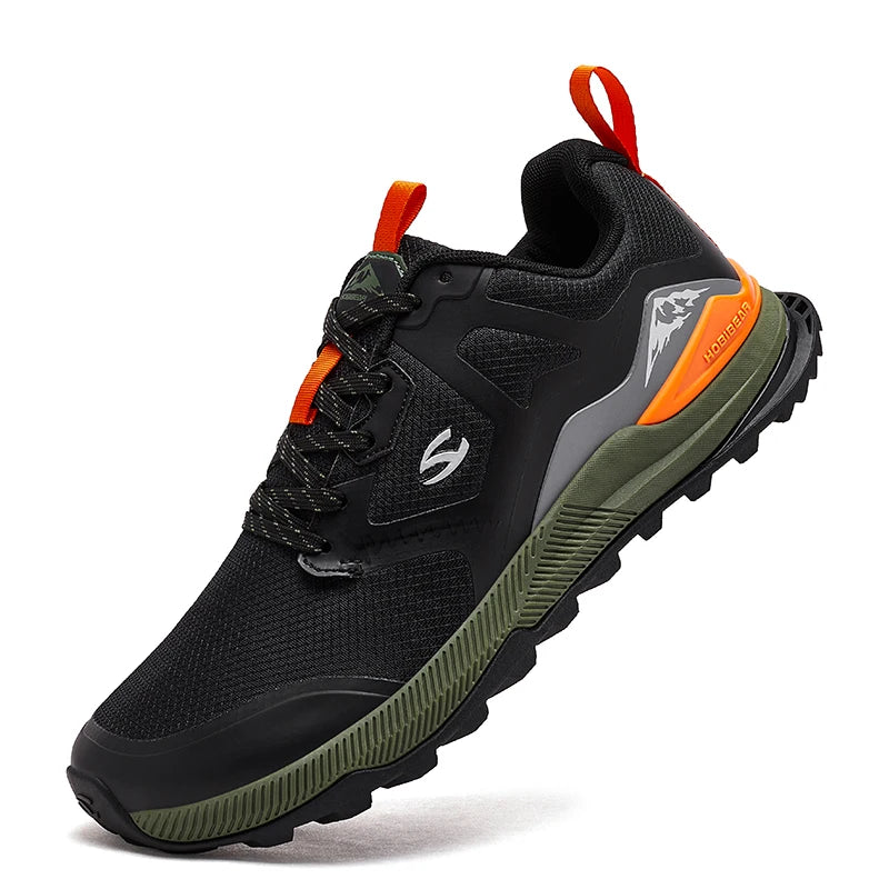 HOBIBEAR Zapatillas de senderismo unisex con cordones Zapatos para caminar Viajes al aire libre Zapatillas de deporte de cuero artificial