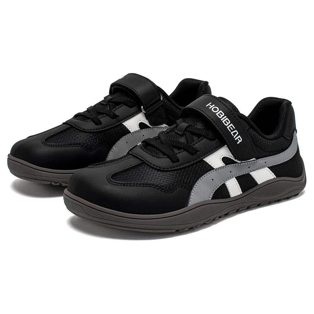 HOBIBEAR Zapatillas descalzas para niños con punta ancha y velcro