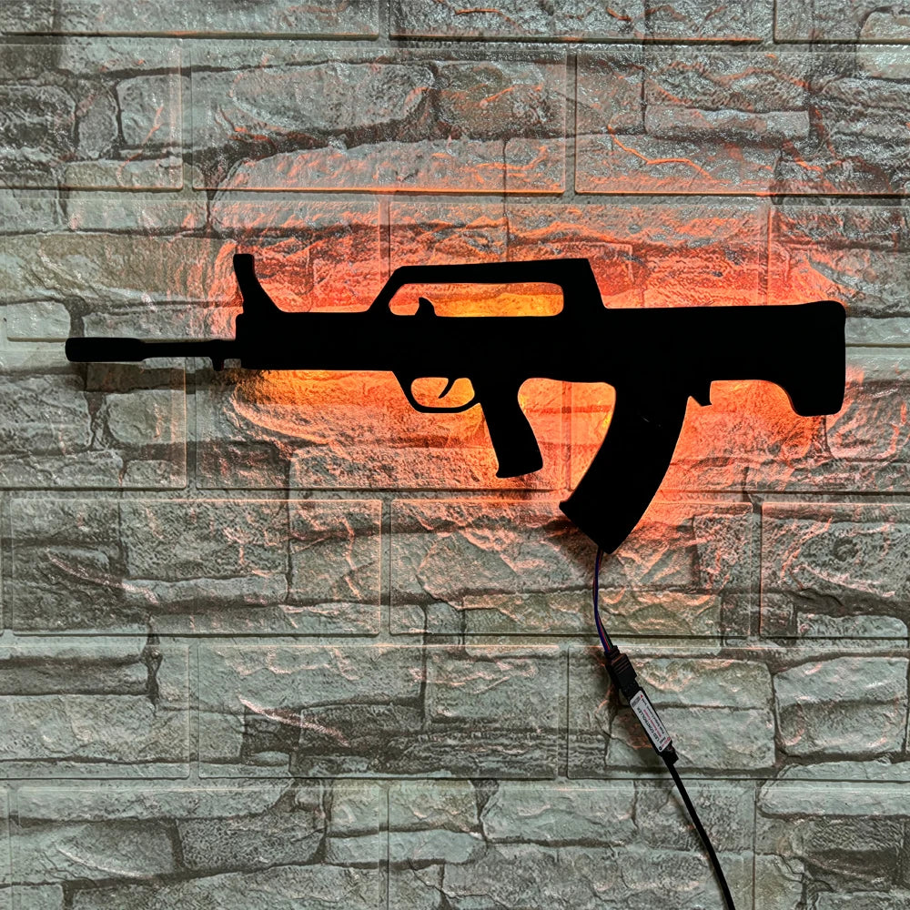 Lámpara de Pared LED 3D Pistola Luz Nocturna USB