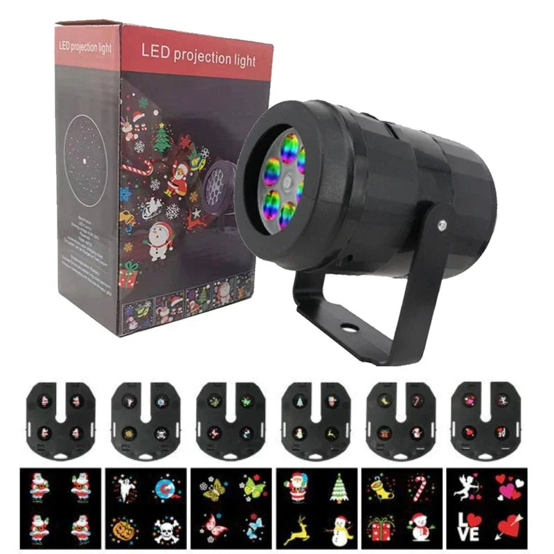 Luces de proyector de Navidad, lámpara de proyección Led para vacaciones al aire libre, decoración navideña impermeable, luz láser de copo de nieve, luces de escenario para fiestas
