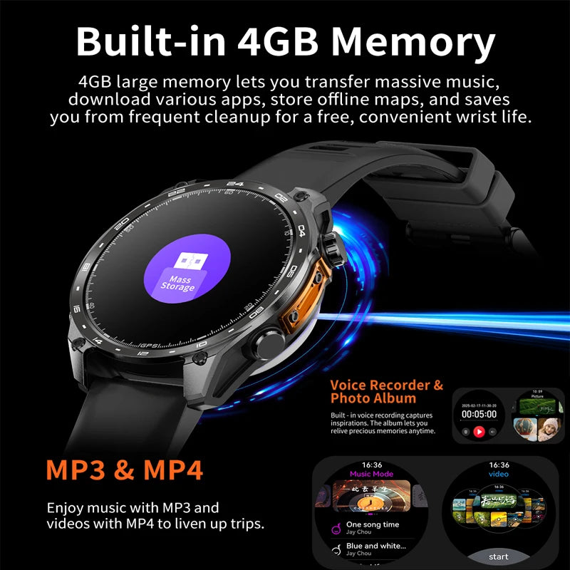 Reloj Inteligente HD300 Pro con GPS Offline, Memoria 4GB y Linterna