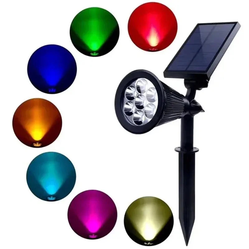 Lámpara Solar de 7 LED Ajustable para Suelo