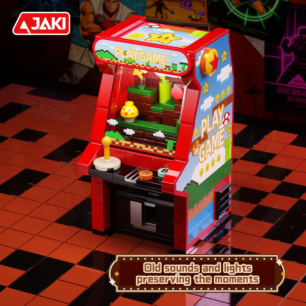 Consola de Juegos de la Serie Electrónica Retro JAKI, Bloques de Construcción de Alta Calidad, Modelo MOC, Ensamblaje Creativo, Adorno, Regalo de Cumpleaños para Niños
