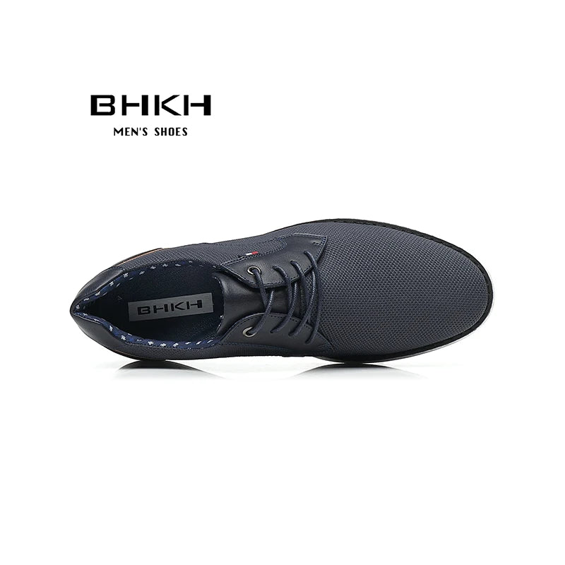 Zapatos de Hombre, Zapatos Casuales de Marca de Lujo, Cómodos, con Cordones, Estilo Ejecutivo, Zapatos de Vestir BHKH