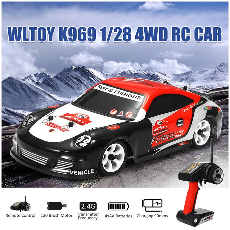 Wltoys RC 284019 Control remoto 1/28 30 Km/H Mosquito de carreras de alta velocidad 2,4 GHz todoterreno RTR Rally Drift Car