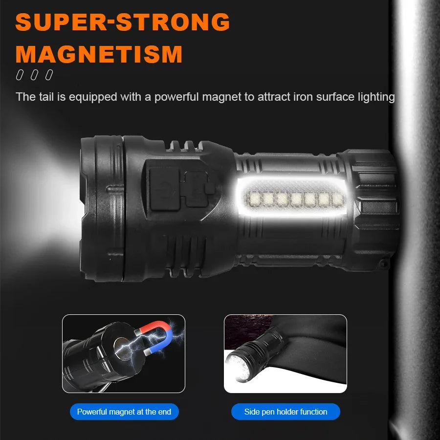 Mini Linterna LED Táctica 9 Focos para Camping