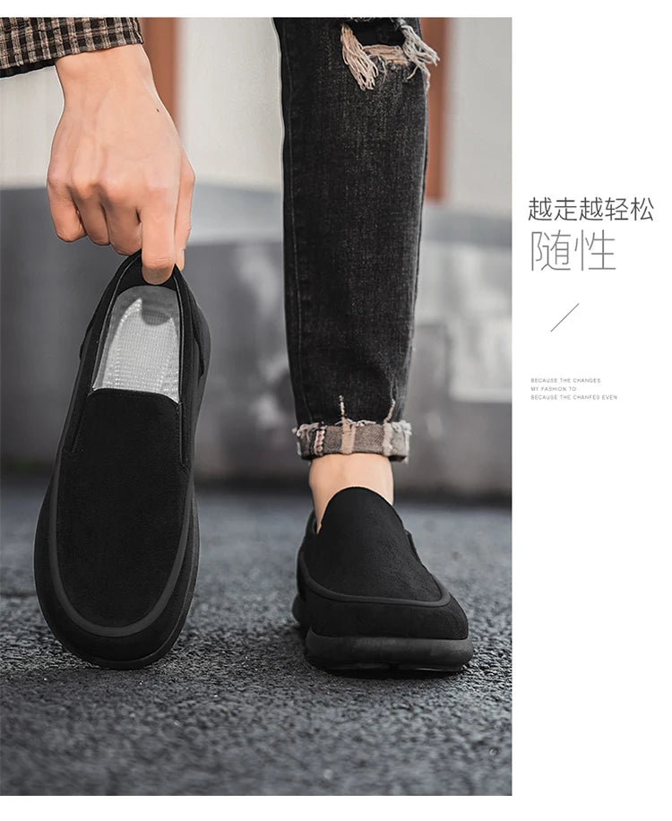 Zapatillas sin cordones para hombre, transpirables, modernas, versátiles, informales, mocasines, zapatos cómodos para conducir, mocasines ligeros