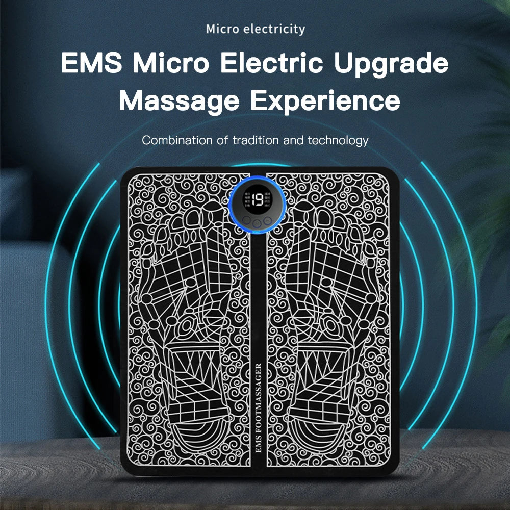EMS-alfombrilla masajeadora de pies eléctrica TENS, almohadilla masajeadora de pies, estera de masaje plegable, Estimulación muscular, Fisioterapia, Terapia, Fisica Salud