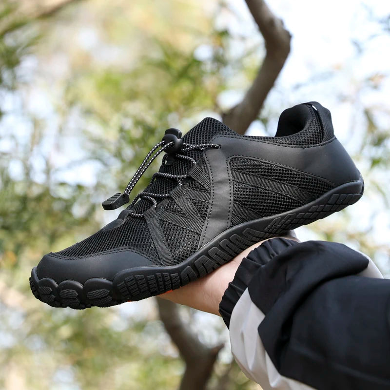 Zapatos de senderismo transpirables para hombre, zapatillas de deporte flexibles para exteriores, zapatos antideslizantes a la moda para caminar para hombre, zapatos informales de escalada de gran tamaño