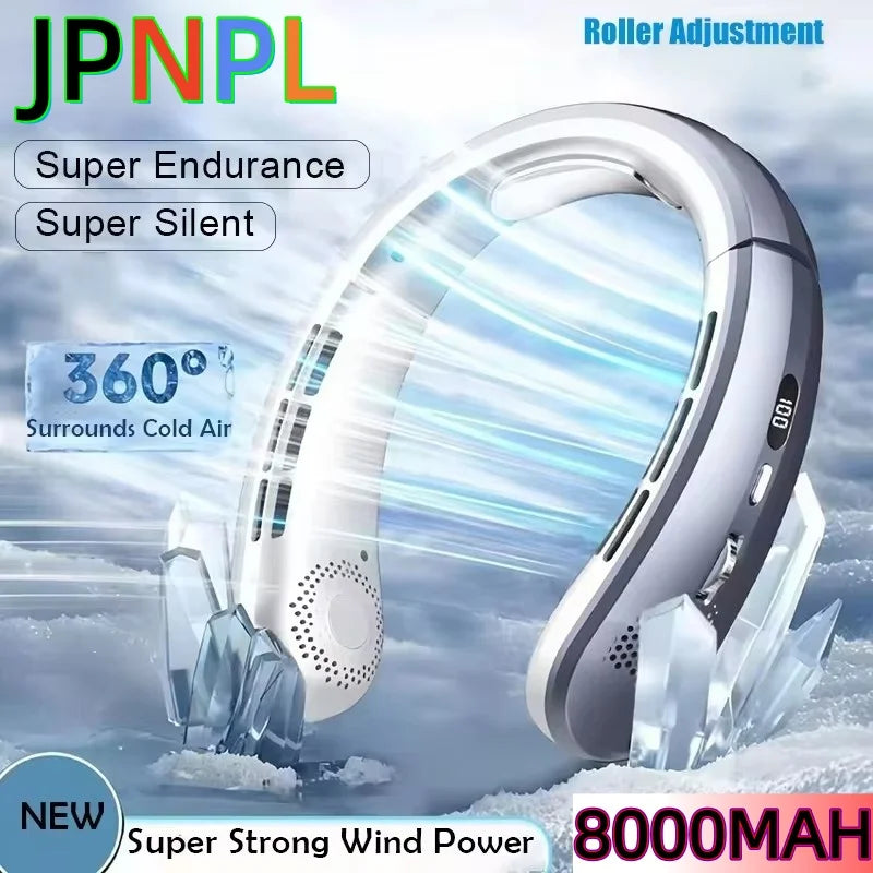 Ventilador de Cuello Sin Aspas 8000mAh con Pantalla LED