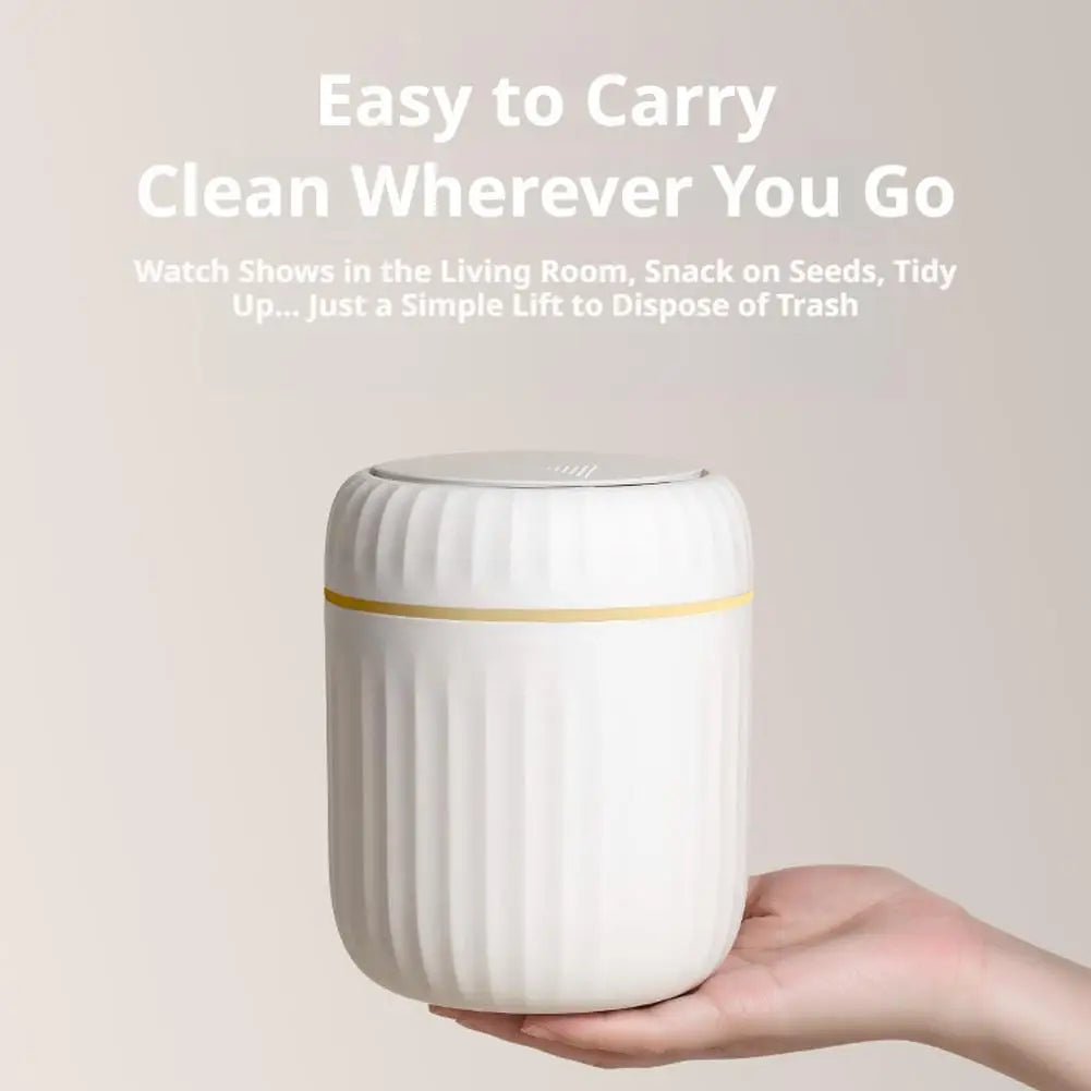 Mini bote de basura de escritorio, contenedor de basura de plástico duradero con tapa, organizador de basura para dormitorio, oficina, escritorio, suministros para el hogar