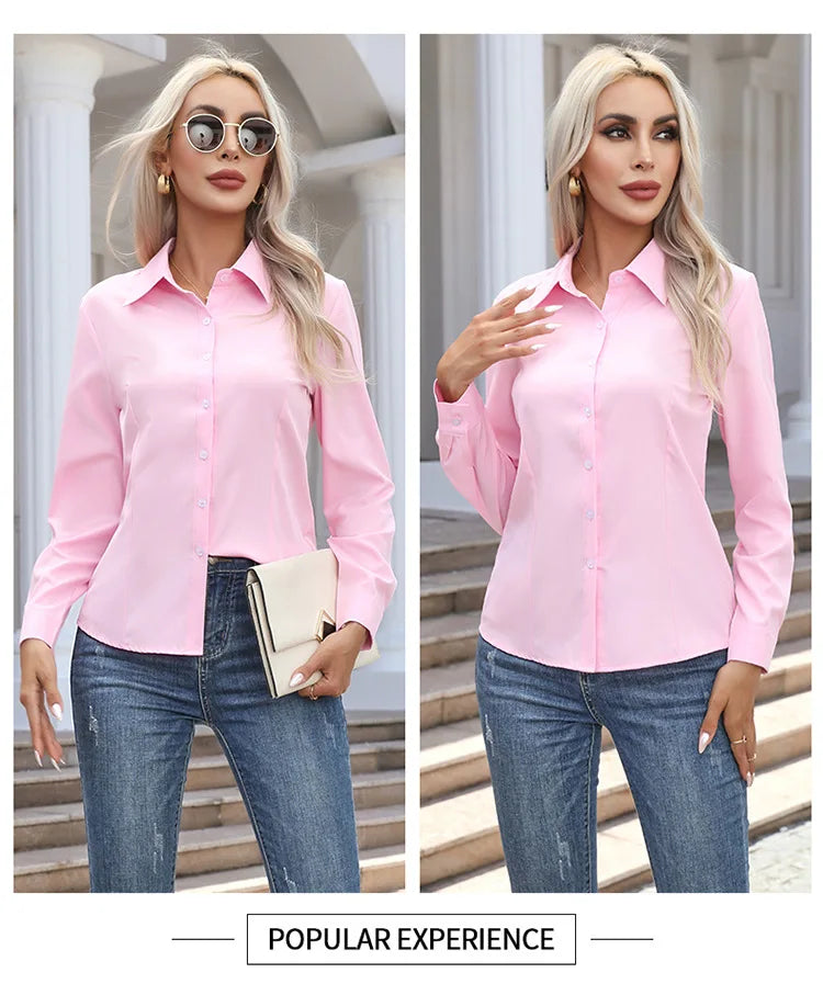 Blusa Elegante de Gasa con Botones para Mujer