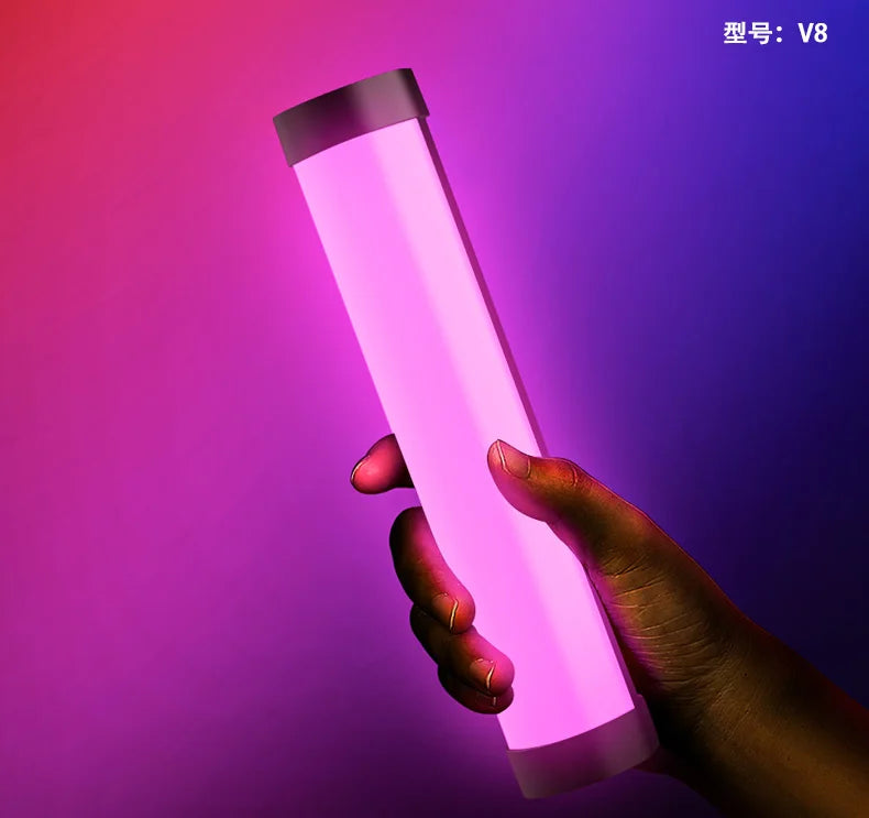 LUXCEO V8 portátil RGB luz de vídeo lámpara de jugador 2000mAh foto Video grabación Selfie iluminación luces de relleno para Vlog/YouTube