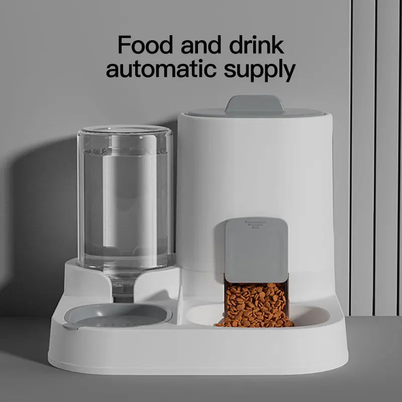 Dispensador y comedero automático de agua para gatos con relleno por gravedad, diseño de una sola pieza de gran capacidad a prueba de derrames, 1 paquete