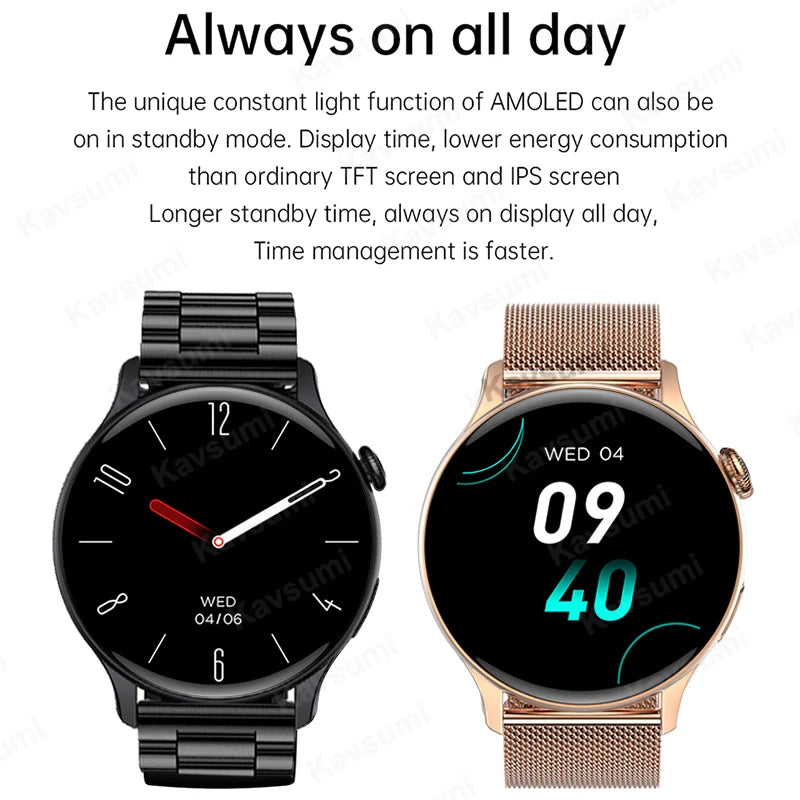 Reloj Inteligente NFC para Mujer con AMOLED, GPS y Llamadas Bluetooth