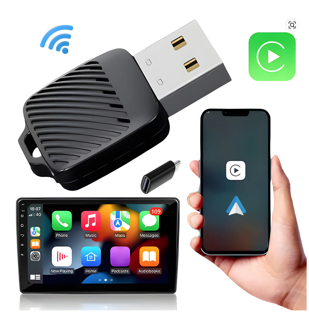 Adaptador inalámbrico CarPlay Android Auto 2 en 1, Dongle para coche, conexión automática Plug & Play para iPhone y Android, coche con cable de fábrica