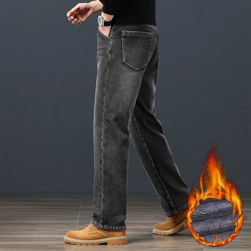 Pantalones Vaqueros de Invierno para Hombre, Terciopelo, Talla Grande 42-44