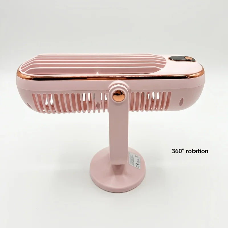Ventilador de Aire Portátil con Motor Dual y 5 Velocidades 720°