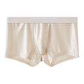 3 unids/pack de Boxers de lujo de seda de hielo tipo satén, calzoncillos de verano lisos y lisos para hombre, bragas con entrepierna de malla transpirable, ropa interior