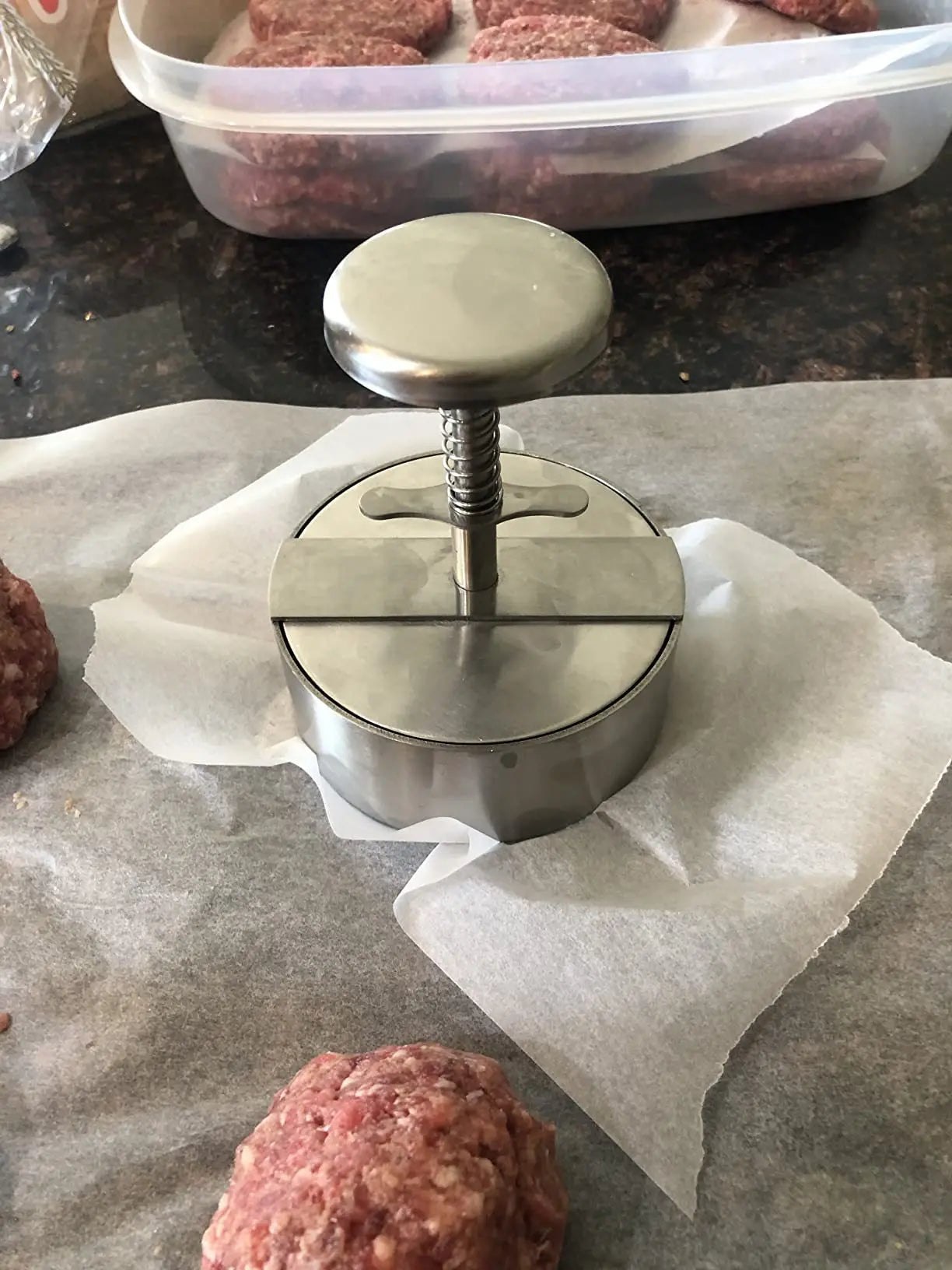 Prensa de carne para hamburguesas de acero inoxidable 304, molde para hacer hamburguesas, herramienta Manual para hacer pasteles, parrilla, carne, carne, cerdo, arroz, moldes para hacer prensa