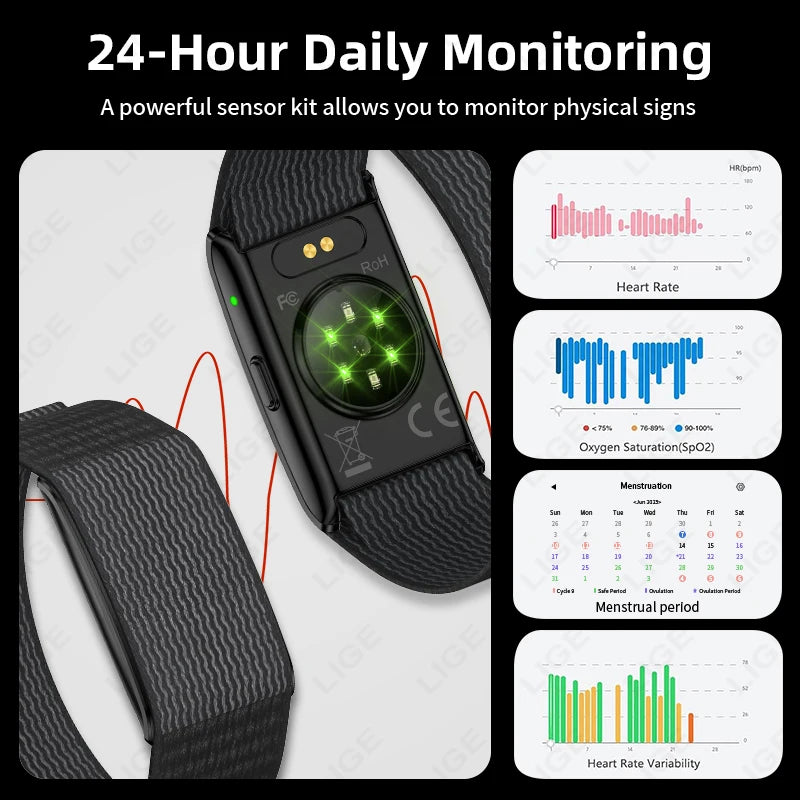 LIGE Pulsera Inteligente Monitor de Salud IA