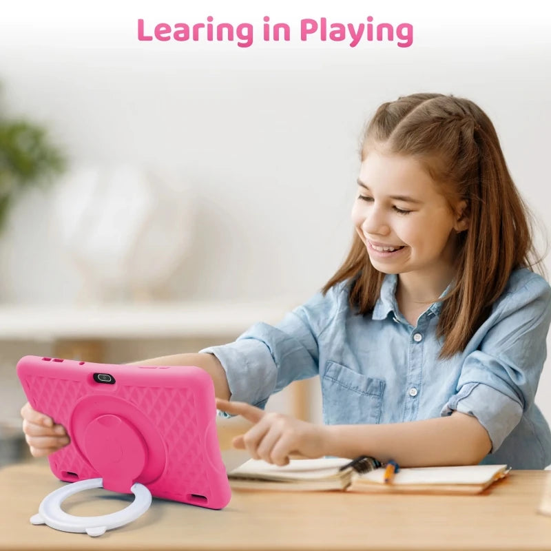 La Tablet Android 13 de 10.1 Pulgadas Más Económica, 4GB RAM, 64GB ROM, Allwinner A523 de 8 Núcleos, 1280*800 IPS, Tipo-C, 6000mAh, con Soporte de Regalo y Funda de Silicona