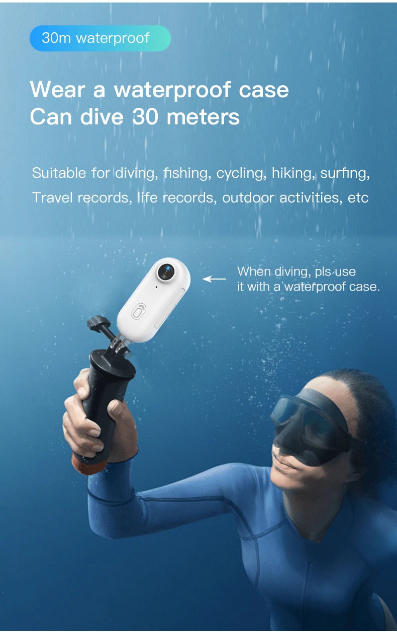 Cámara de acción mini 1080P/4K con WiFi y resistencia al agua hasta 30 metros