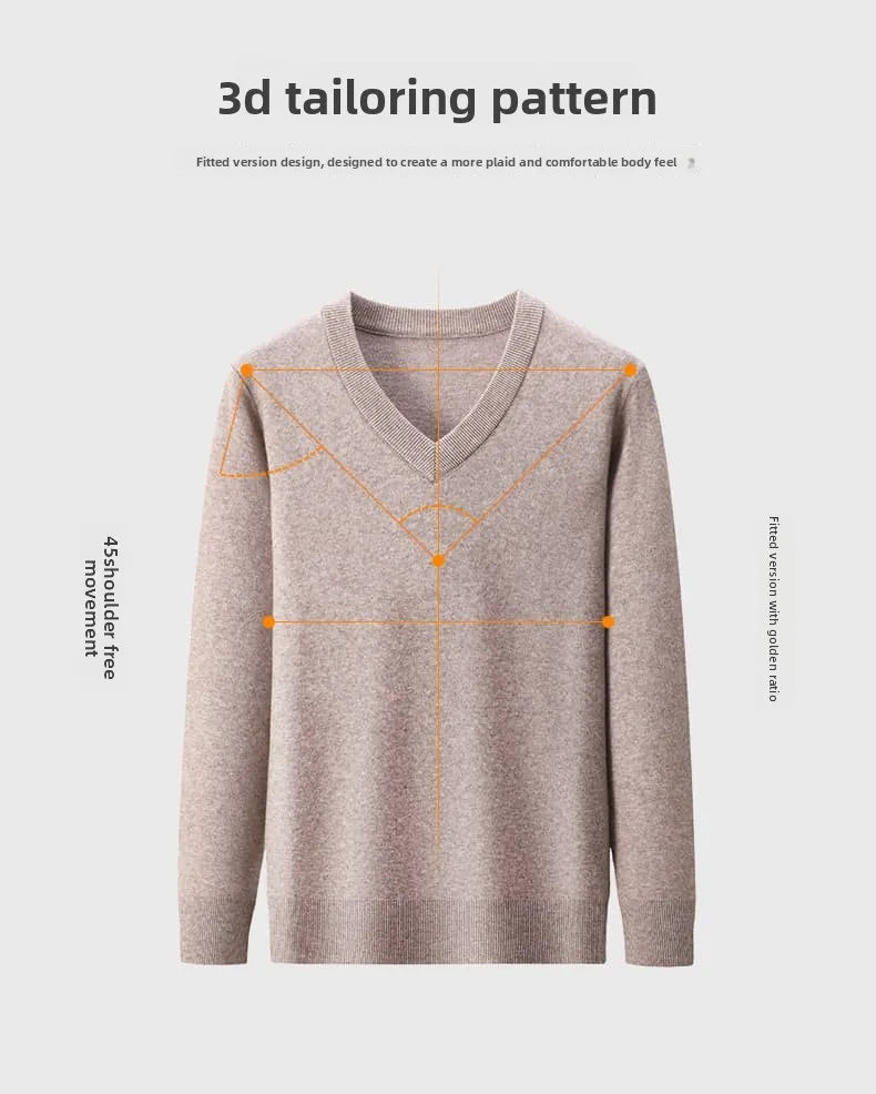 Suéter de Punto Grueso Antipilling para Hombre - Cuello en V