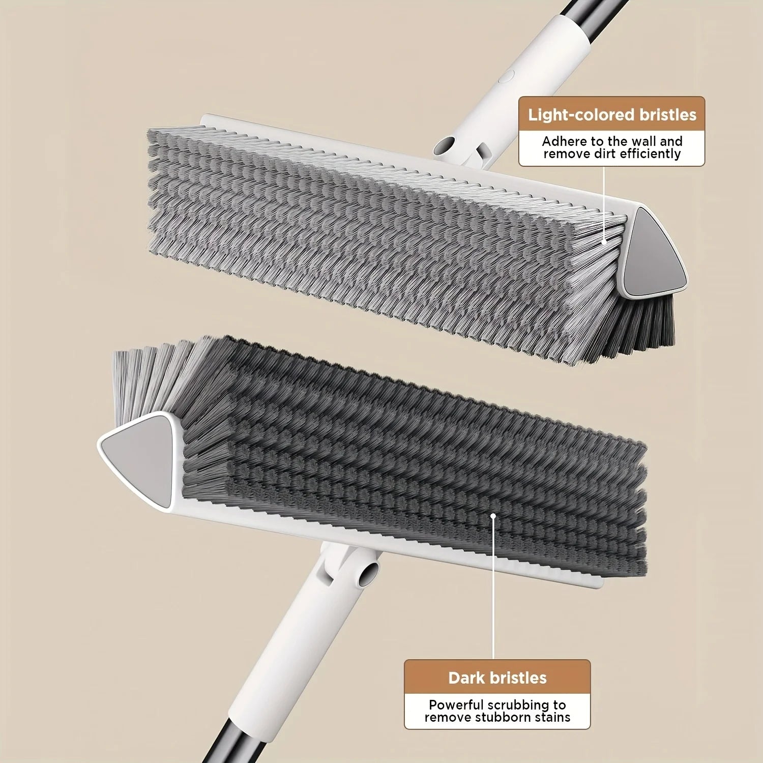 Cepillo de suelo multifuncional con mango largo extensible