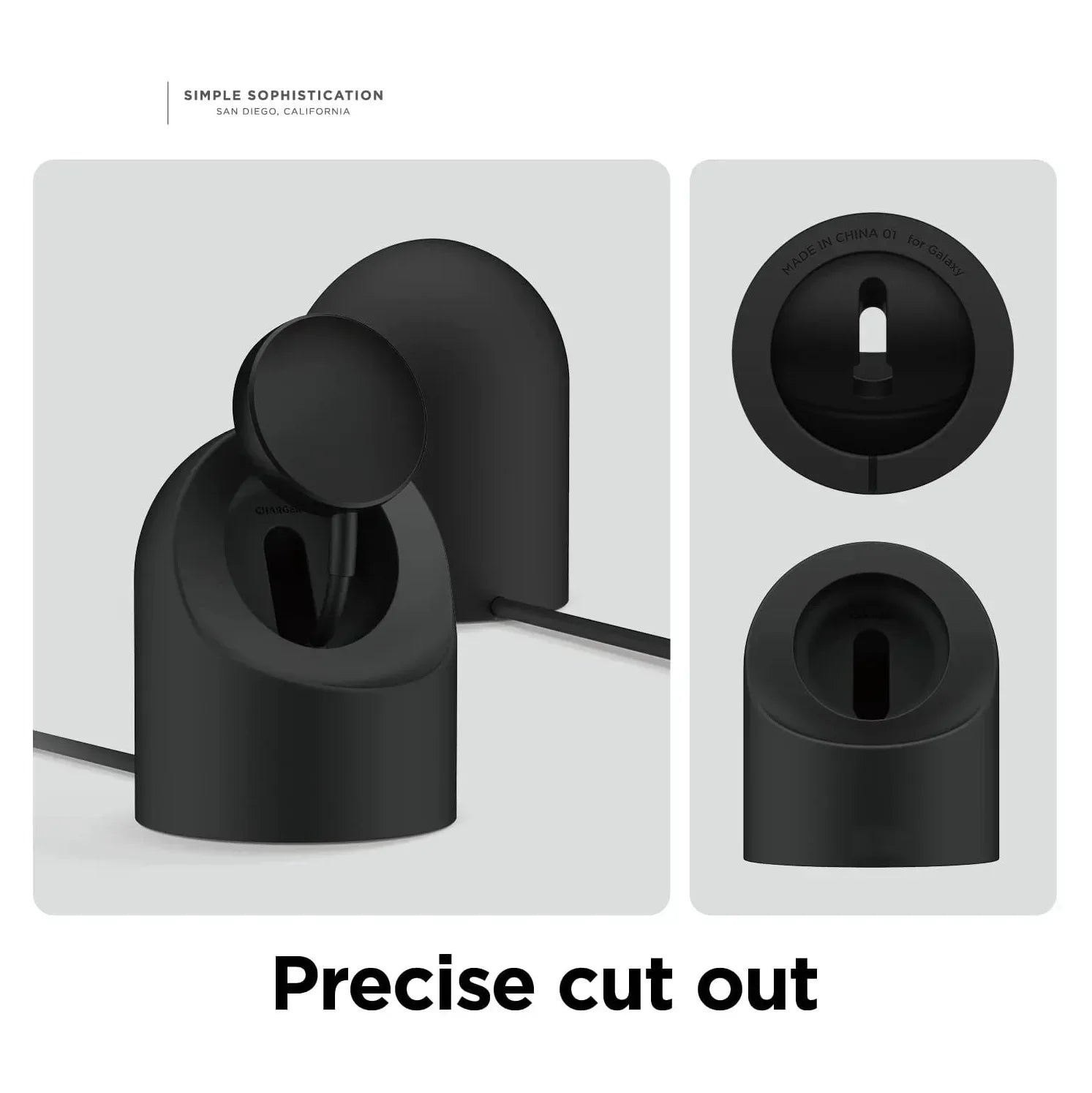 Soporte de carga de silicona Dsktop para Samsung Galaxy Watch 5, 4, 3, 40mm, 42mm, 44mm, 5 Pro, 45mm, Base de carga clásica de 46mm