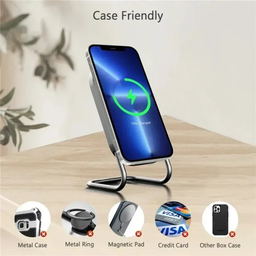 Cargador Inalámbrico Magnético de Escritorio, Soporte para Teléfono Celular, Estación de Carga Rápida para Magsafe iPhone 17 16 15 14 13 Pro Max