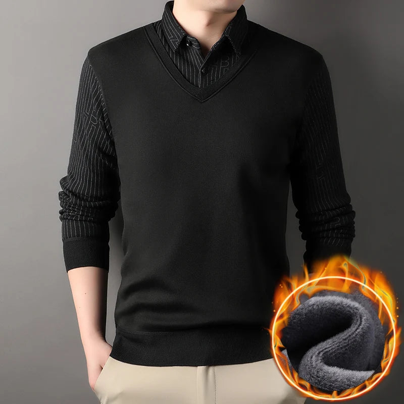 Suéter de Punto a Cuadros para Hombre | Cuello Cuadrado