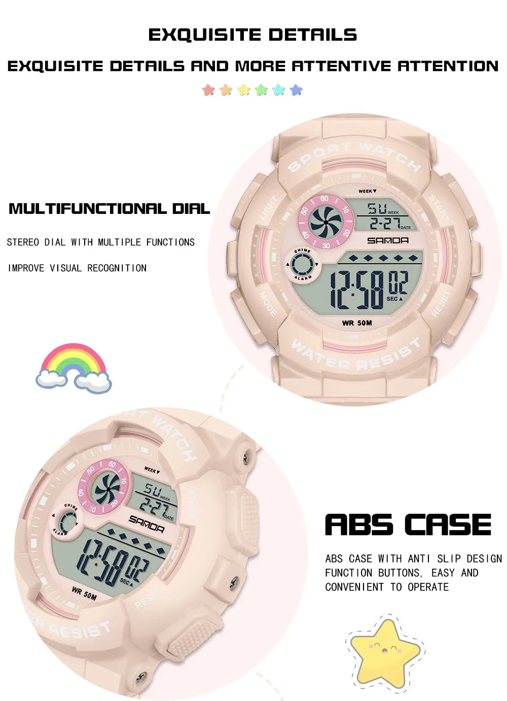 Reloj Digital LED SANDA Deportivo para Mujer