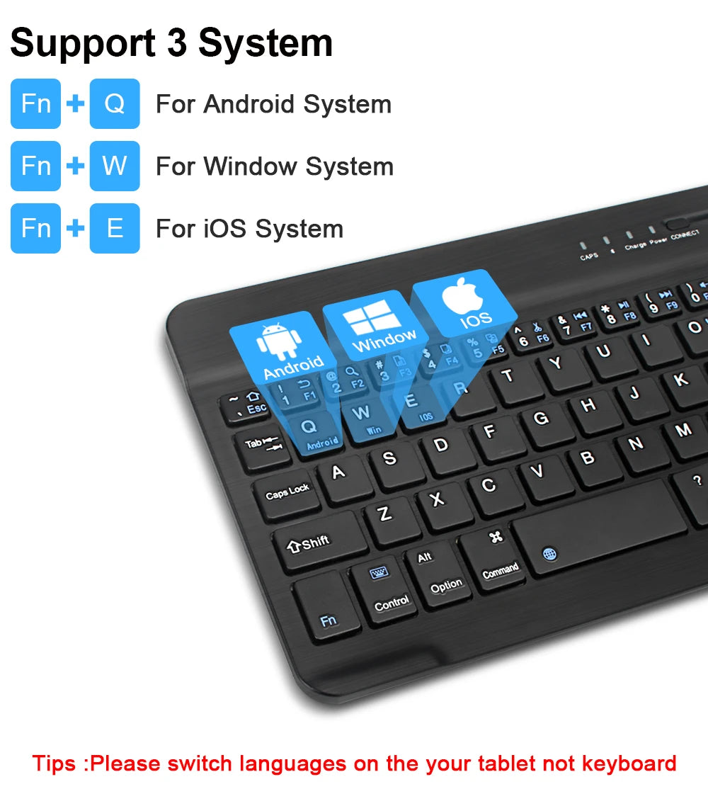 Teclado inalámbrico Bluetooth Universal para teléfono móvil, tableta, teclado y ratón, Mini teclado Bluetooth, accesorios para teclado Ipad
