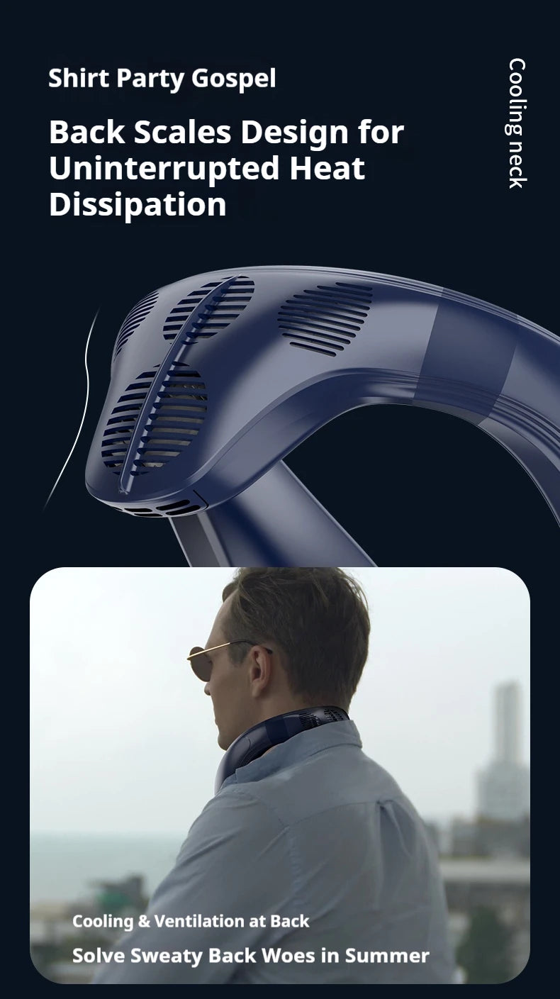 Ventilador de Cuello Portátil con Semiconductor Sin Aspas
