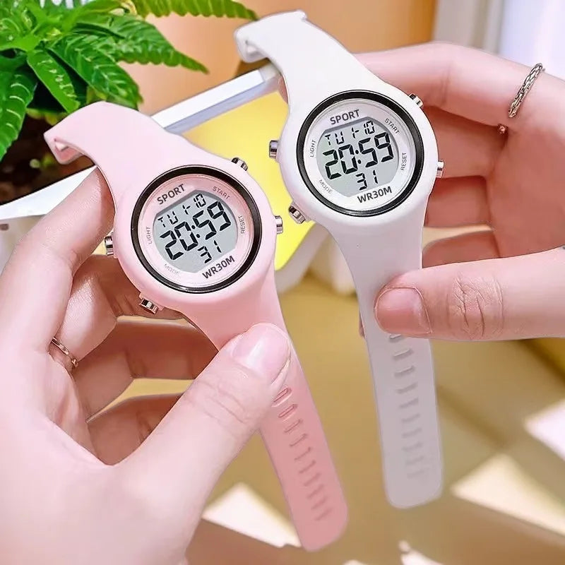 Nuevo reloj 3D con orejas de gato para niños, relojes electrónicos deportivos para niñas y niños, reloj de pulsera Digital LED luminoso resistente al agua para estudiantes, regalos