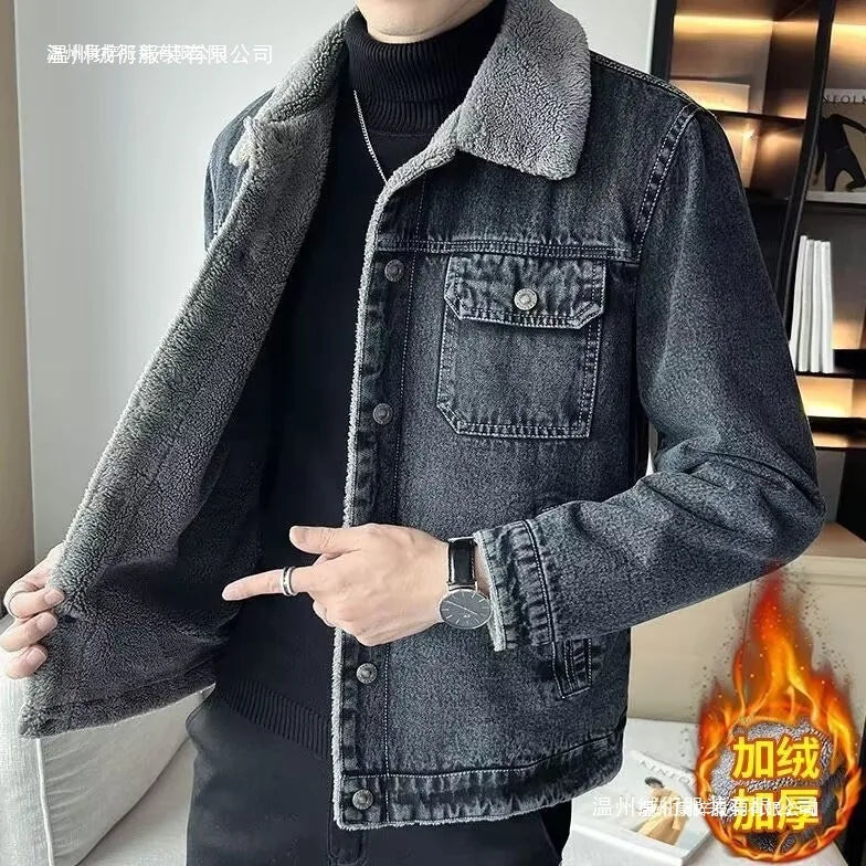Chaqueta Vaquera de Invierno para Hombre con Forro de Borrego