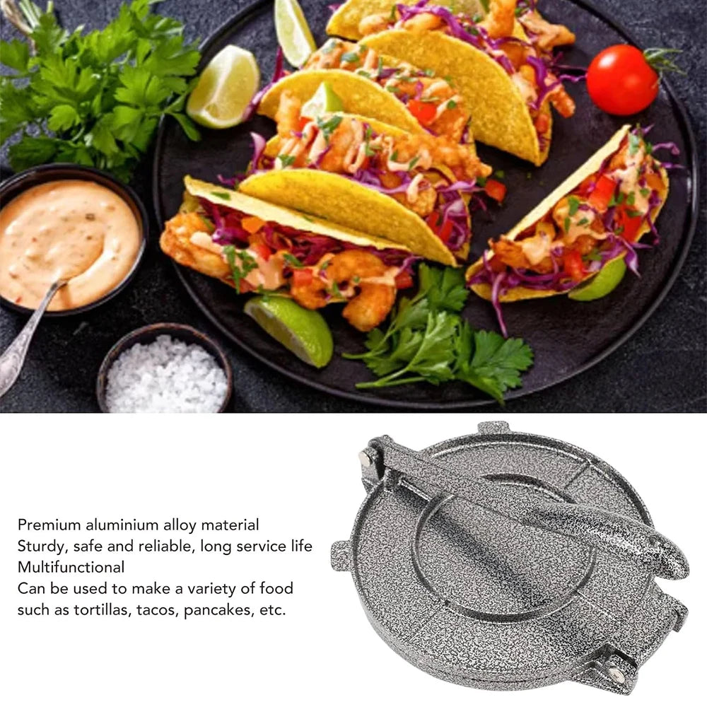 LMETJMA Prensa para Tortillas de Alta Resistencia, Pataconera de Aluminio, Prensa para Tortillas de Harina, Máquina para Hacer Tortillas, Rotis y Quesadillas