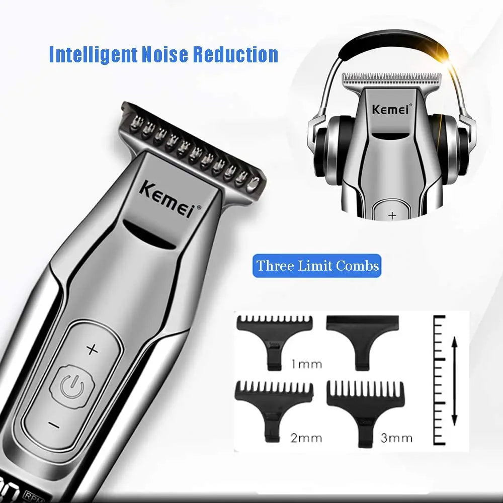 Cortadora de Pelo Recargable por USB para Hombre, Modelos KM-5027, KM-2028
