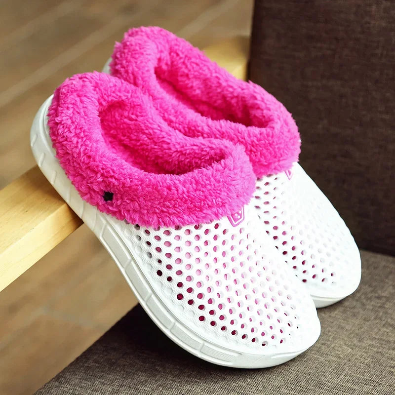 YRZL Zapatillas de invierno para hombre y mujer, zapatos cálidos para interiores, Pantoffels de algodón antideslizantes, zuecos informales, zapatillas de suelo para casa sin cordones para hombre