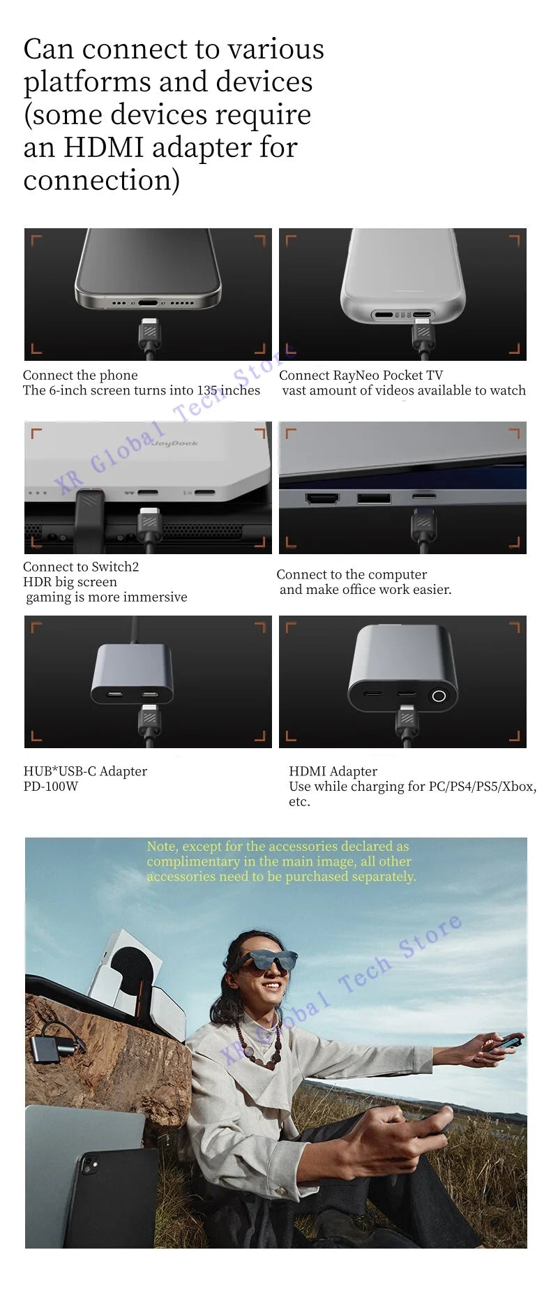 Gafas AR inteligentes RayNeo Air 4 Pro, compatible con HDR10, 3840 Hz, 4 parlantes, 1200 lentes, pantalla micro-OLED de doble capa, transparente