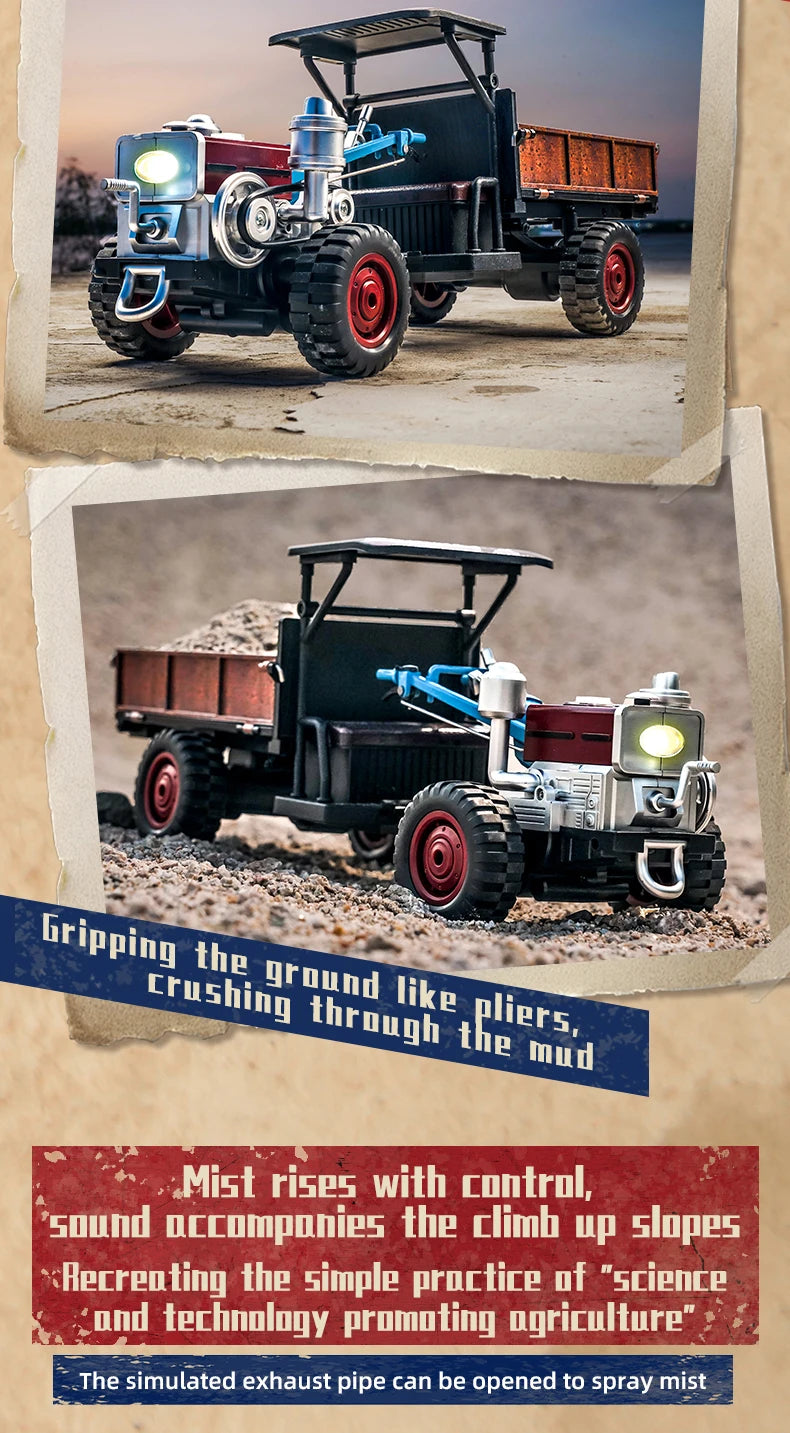Tractor RC 4WD a Escala 1:18 con Sonidos y Luces, Control 2.4G