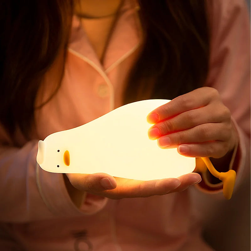Lámpara LED Nocturna de Silicona con Forma de Pato