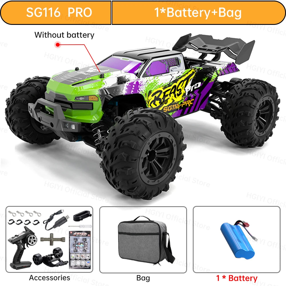 Teeggi 16101 /16102 PRO 1:16 70 KM/H carreras de deriva de alta velocidad SG116 MAX 4WD RC coche todoterreno monstruo camión juguetes para regalo de chico